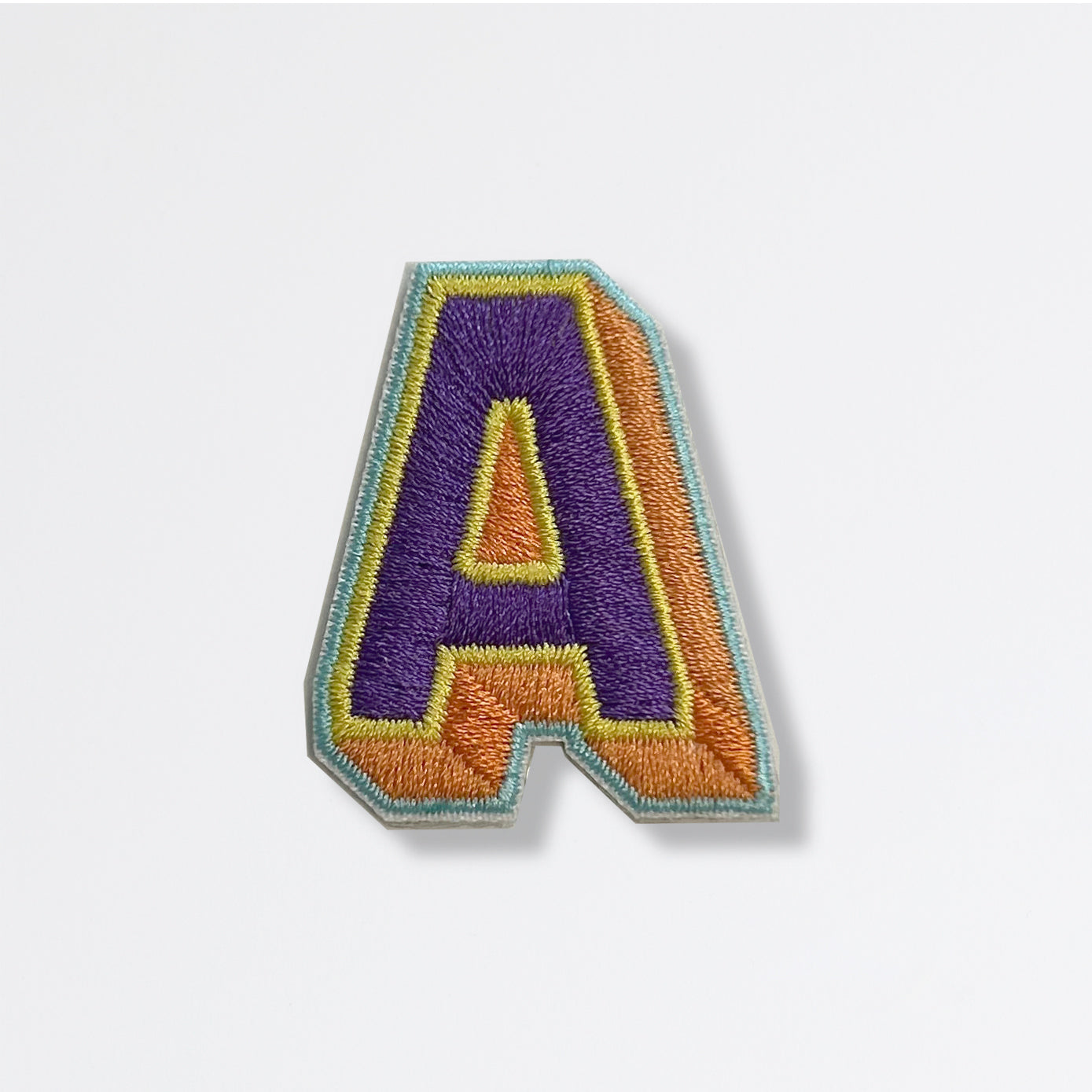 Nooee Pet embroidered patch – letter A in purple and orange