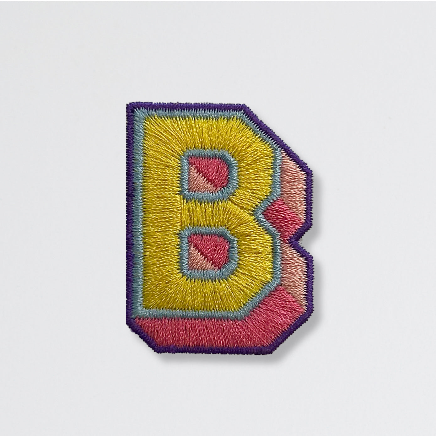 Nooee Pet embroidered patch – letter B in yellow and pink