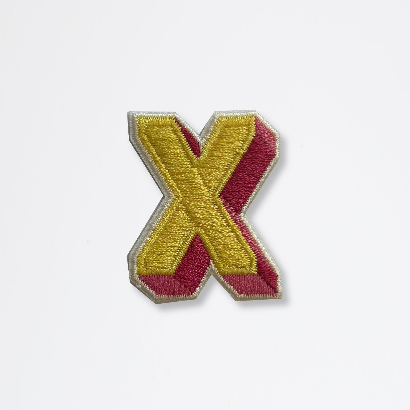Nooee Pet embroidered patch – letter X  in yellow and  red