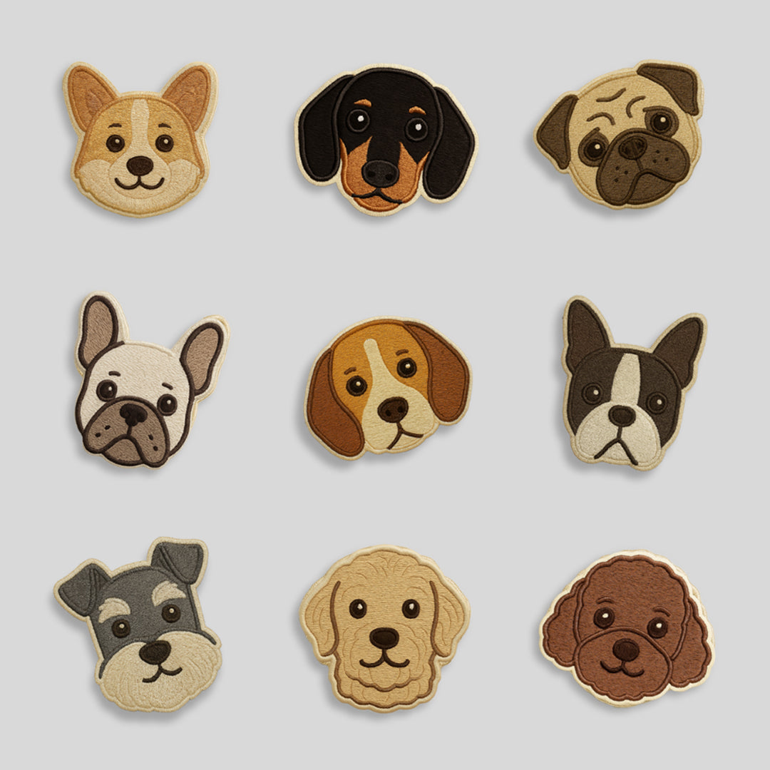 Nooee Pet Dog & Cat Face Patch – Decorative Self-Adhesive Patch (Choose Your Breed)