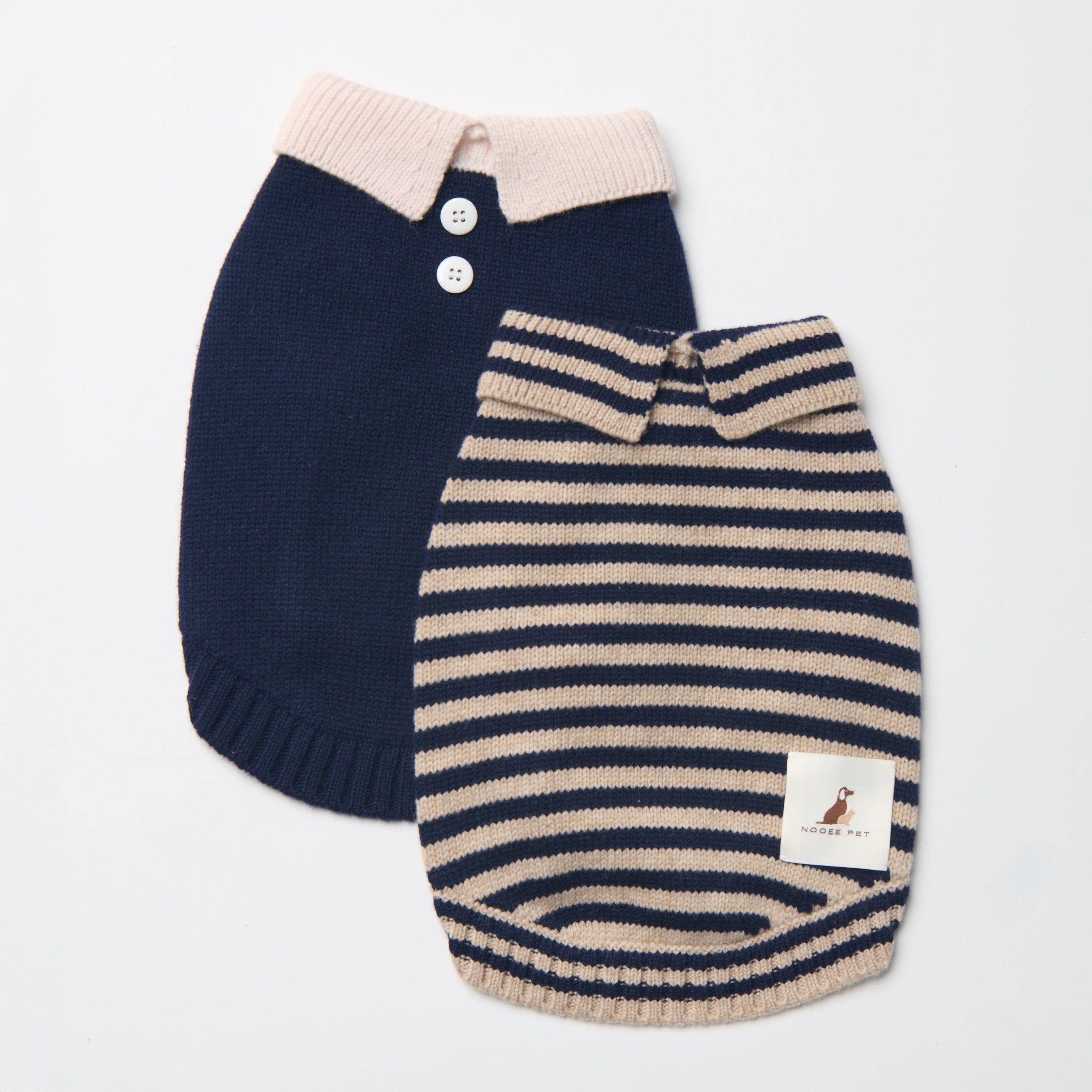 Nooee Pet Polo Wool Sweater – 100% Wool Knit with Classic Collar