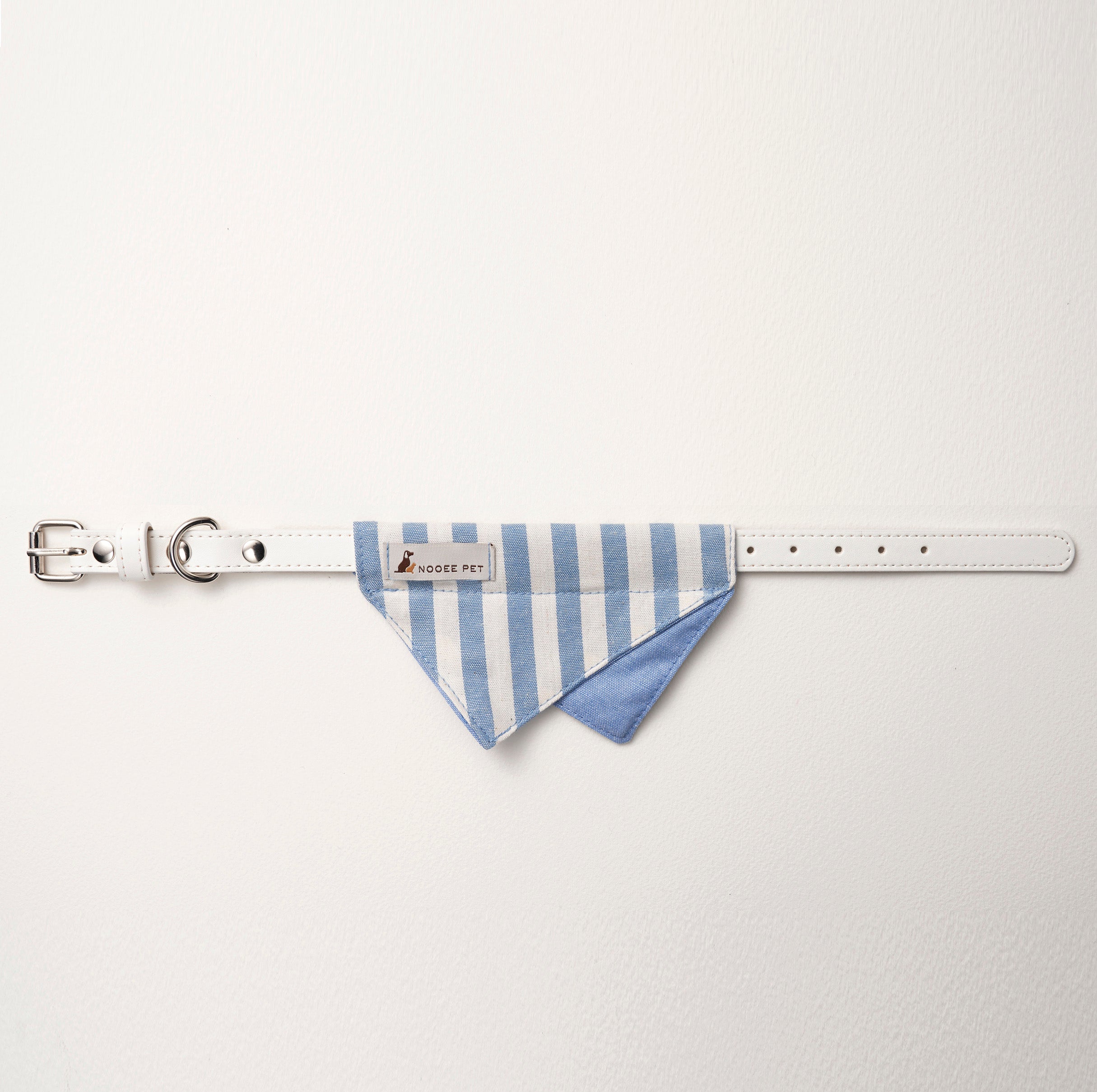 Blue Daisy Collar with bandana displayed flat on a white background