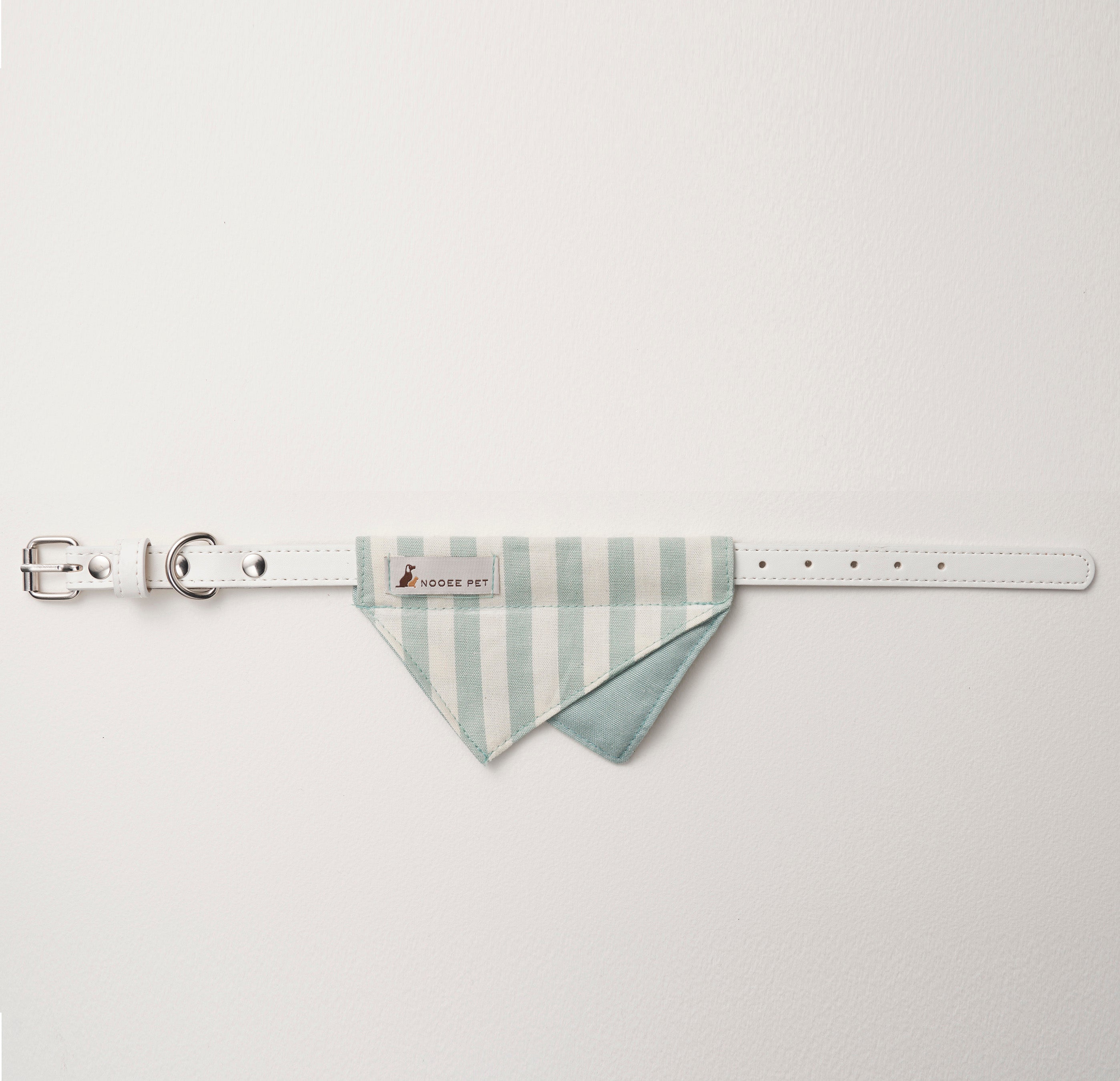 Green Daisy Collar with bandana displayed flat on a white background