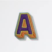 Nooee Pet embroidered patch – letter A in purple and orange