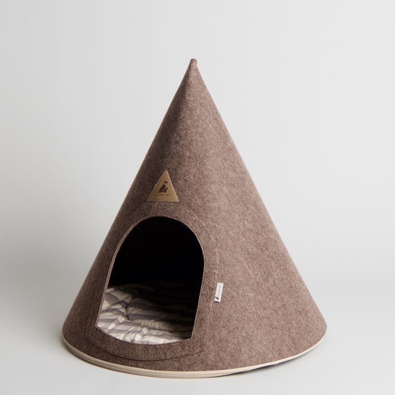 Nooee Pet Brown Felt Pet Cave
