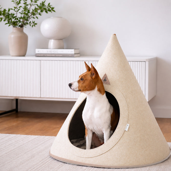 Nooee Pet Cave Buddy (L) – Cream/Brown