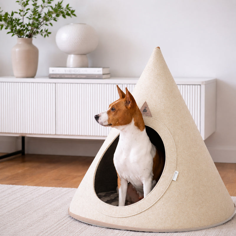 Nooee Pet Cave Buddy (L) – Cream/Brown