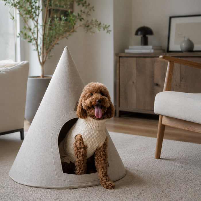 Nooee Pet Cave Molly (XL) – Cream/Brown