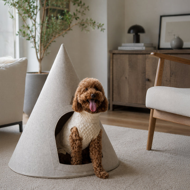 Nooee Pet Cave Molly (XL) – Cream/Brown