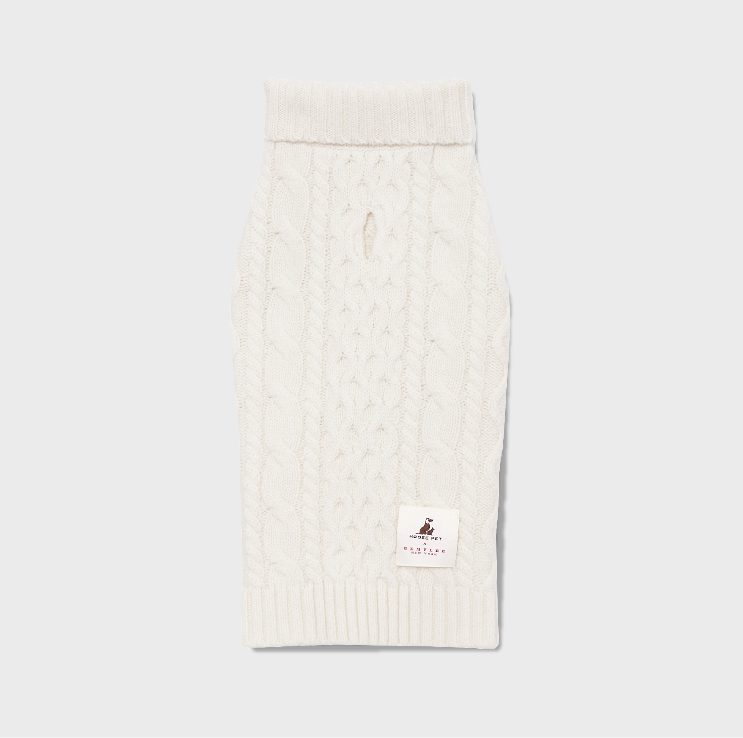 Off White Wool Cable Sweater