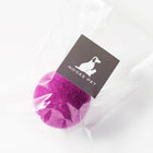 Hot Pink wool toy ball in clear packaging